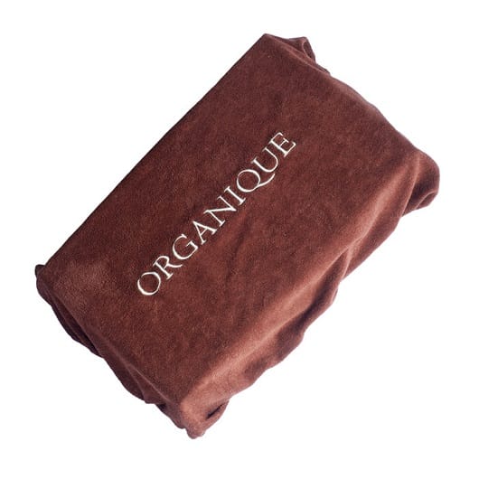 Покрывало для кушетки махровое с вышитым логотипом коричневый