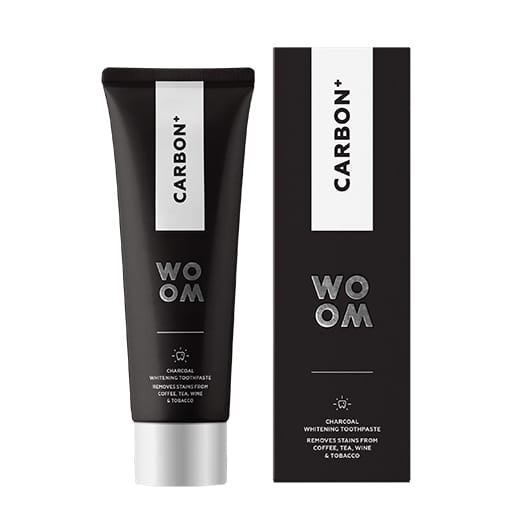 Чорна Зубна Паста Woom Carbon+ для інтенсивного відбілювання з вугіллям