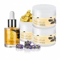 Набор косметики для лица Eternal Gold: Пилинг + Сыворотка + Дневной Крем + Ночной Крем