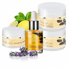Набір косметики для обличчя Eternal Gold: Пілінг + Сироватка + Денний Крем + Крем під Очі 185022